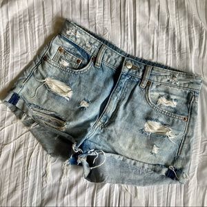 H&M distressed denim short